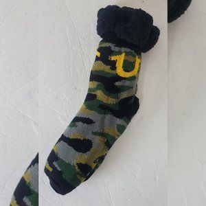 TRUE RELIGION SHERPA FLEECE-LINED THERMAL SLIPPER SOCKS MEN'S SIZE 10-13 CAMO